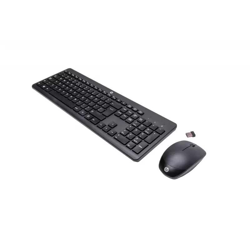 Conjunto de rato e teclado sem fios HP 230 tamanho completo preto