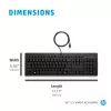 Teclado HP 125 USB WD KBD Bulk 12 tamanho completo com fio QWERTY