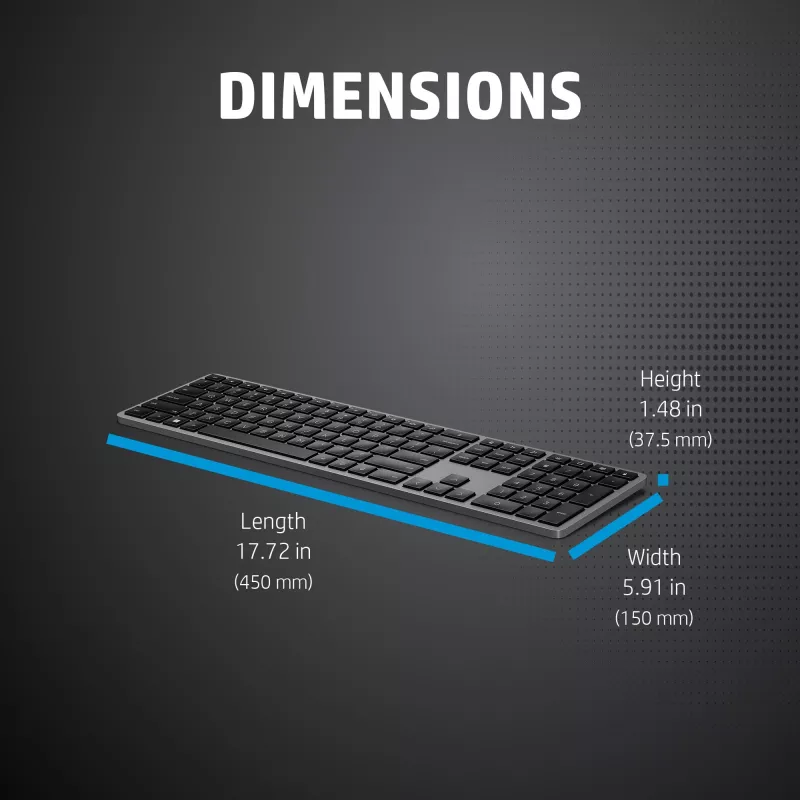 Teclado HP 975 Dual-Mode sem fios tamanho completo mecânico QWERTY