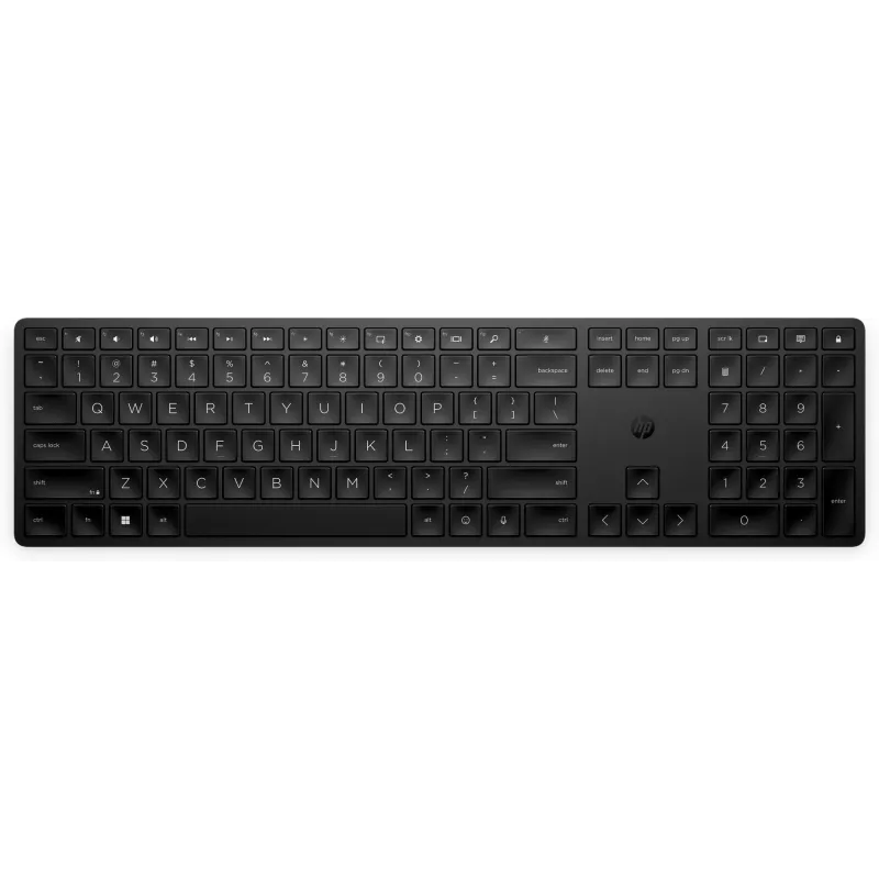 Teclado sem fios programável HP 455, tamanho completo (100 %), sem fios, RF Wireless, membrana, preto