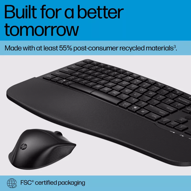Conjunto de teclado e rato HP 685 Comfort Dual-Mode tamanho completo sem fios Bluetooth