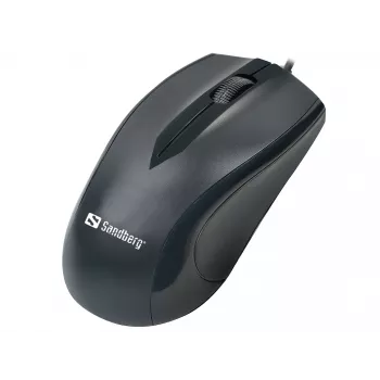 Rato Sandberg USB, para destros, ótico, USB Type-A, 1200 DPI, preto