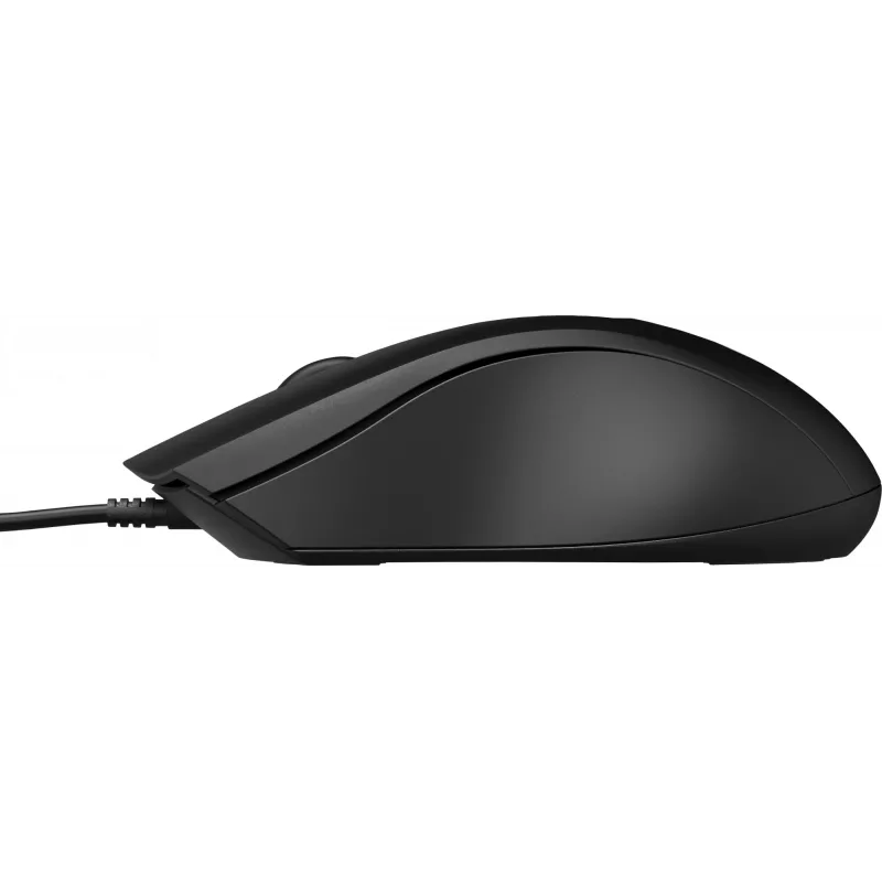 Rato com fio HP 100, ambidestro, ótico, USB Type-A, 1600 DPI, preto