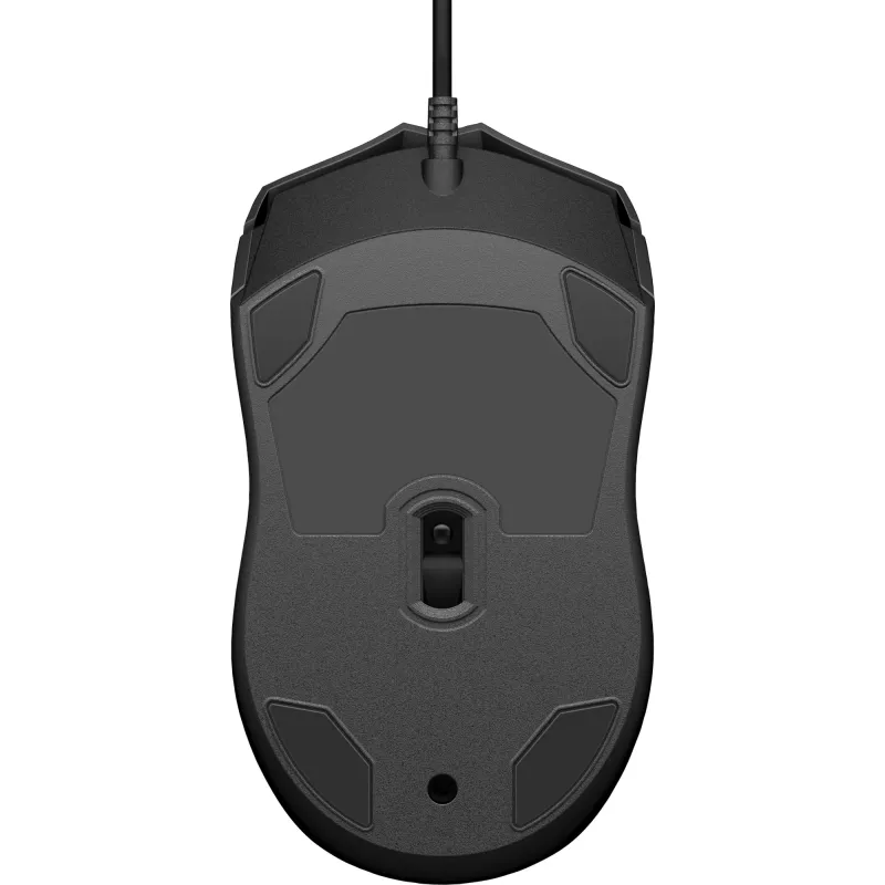 Rato com fio HP 100, ambidestro, ótico, USB Type-A, 1600 DPI, preto