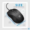 Rato com fio HP 100, ambidestro, ótico, USB Type-A, 1600 DPI, preto