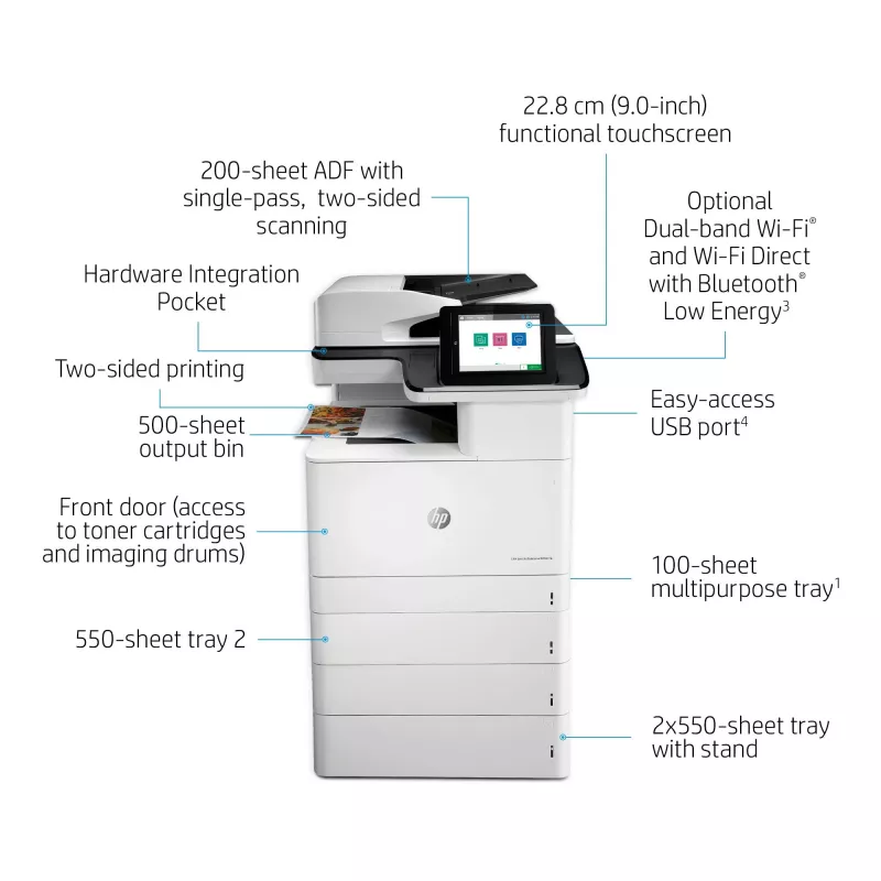 HP Color LaserJet Enterprise MFP M776dn, laser, impressão a cores, 1200 x 1200 DPI, A3, impressão direta, preto, branco