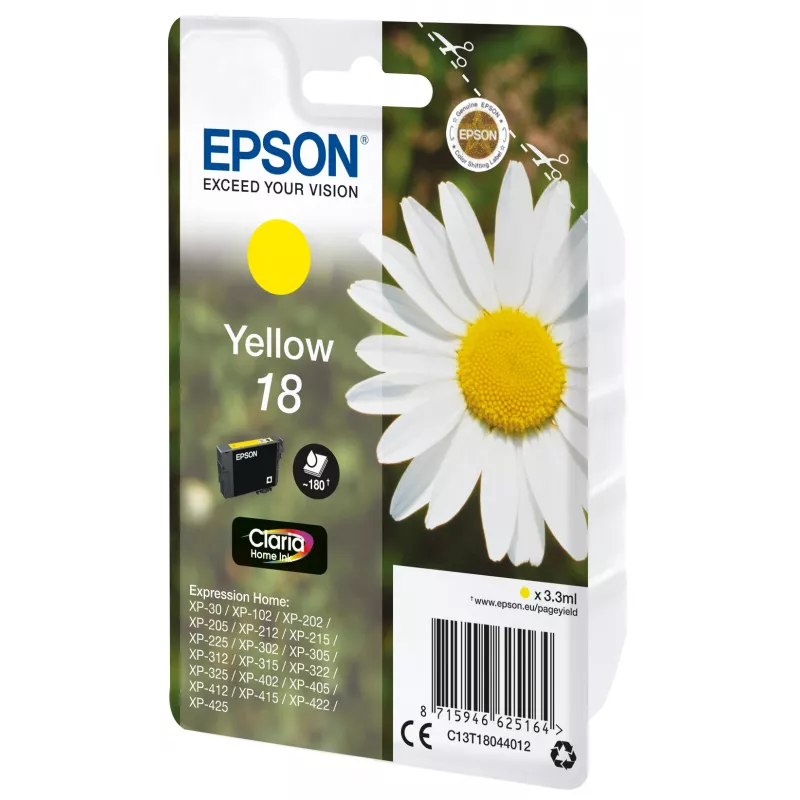 Epson Daisy embalagem individual amarelo 18 Claria Home tinta