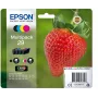 Epson Strawberry multipack 4 cores 29 Claria Home tinta, preto, ciano, magenta, amarelo, 5,3 ml, 3,2 ml, 1 unid., 175 páginas, multipack