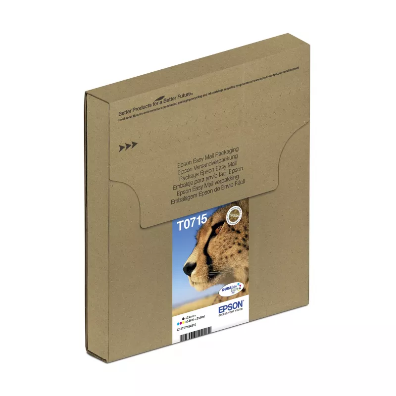 Epson multipack 4 cores T071 EasyMail, rendimento padrão, preto, ciano, magenta, amarelo, 7,4 ml, 5,5 ml, 1 unid., multipack