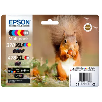 Epson Squirrel multipack 6 cores 378XL / 478XL Claria Photo HD tinta