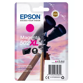 Epson embalagem individual magenta 502XL tinta, alta (XL) autonomia, magenta, tinta pigmentada, 6,4 ml, 1 unid., 470 páginas