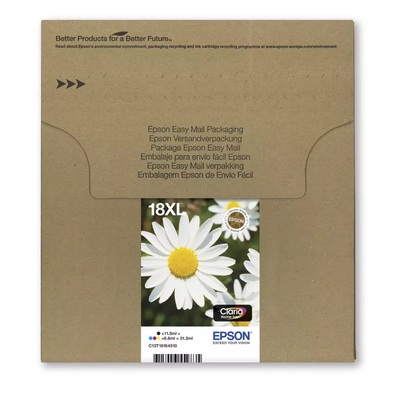 Epson Daisy multipack 4 cores 18XL EasyMail, alta (XL) autonomia, preto, ciano, magenta, amarelo, 11,5 ml, 6,6 ml, 1 unid., multipack