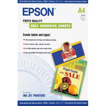 Epson papel fotográfico autoadesivo - A4 - 10 folhas
