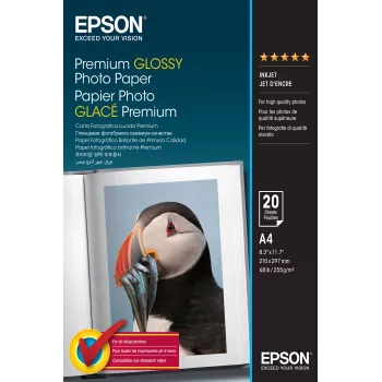 Papel fotográfico brilhante premium Epson - A4 - 20 folhas