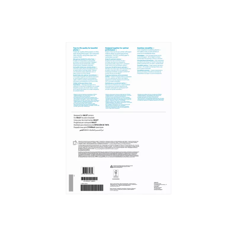 Papel fotográfico avançado HP brilhante 250 g/m² A3 (297 x 420 mm) 20 folhas