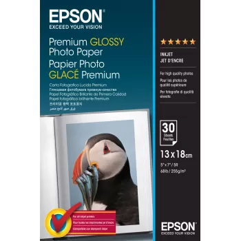 Papel fotográfico brilhante premium Epson - 13x18cm - 30 folhas