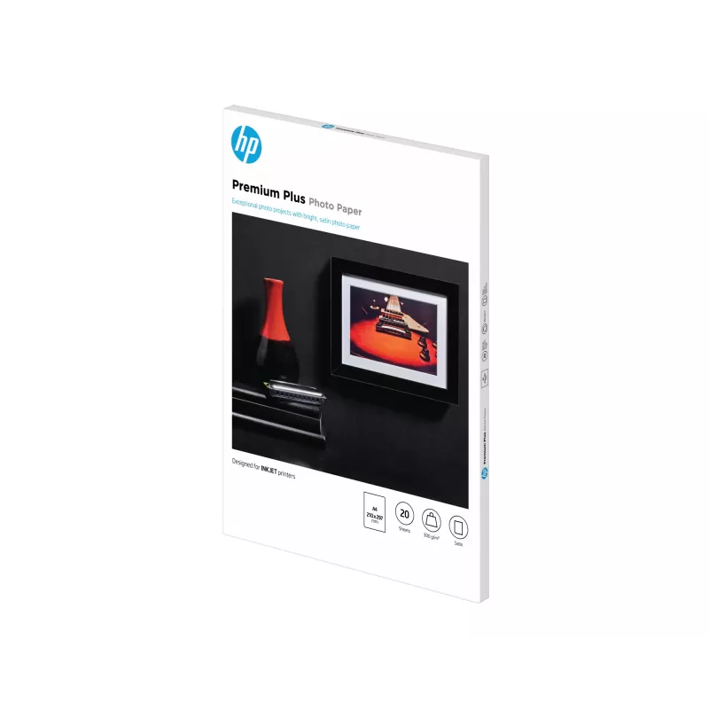 Papel fotográfico HP Premium Plus satinado 300 g/m² A4 (210 x 297 mm) 20 folhas