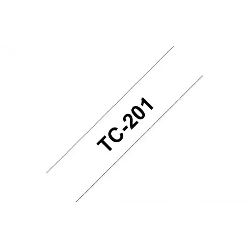 Fita TC Brother TC-201 preto sobre branco