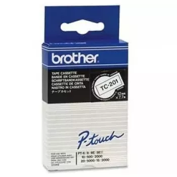 Fita TC Brother TC-201 preto sobre branco