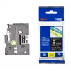 Fita de etiquetagem Brother TZe315 6mm branco sobre preto