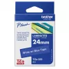 Fita laminada Brother 18 mm, preto sobre azul, TZe, cinzento, transferência térmica, Filipinas, 5 ano(s)