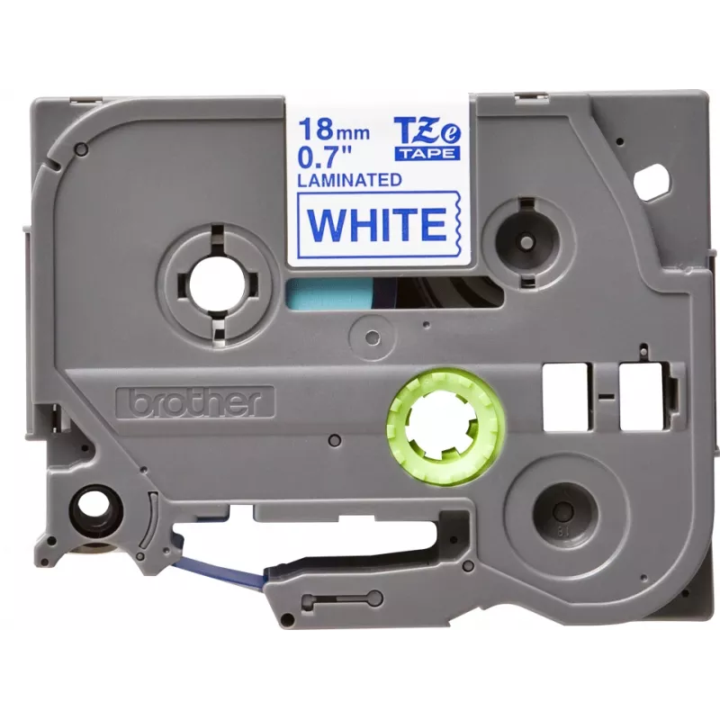 Fita de etiquetagem Brother TZE-243 azul sobre branco