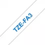 Fita de etiquetagem Brother TZE-FA3 azul sobre branco