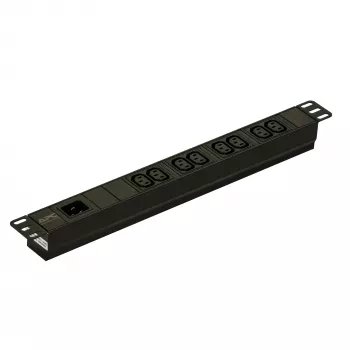 APC Easy Rack PDU, Basic, 1U, 1 fase, 3,7 kW, 230 V, 16 A, 8 saídas C13, entrada IEC60320 C20
