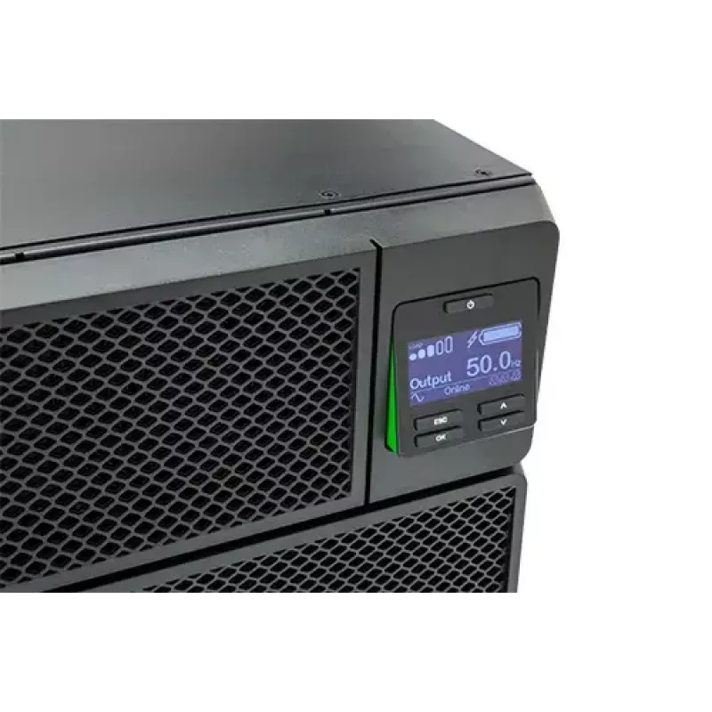 APC Smart-UPS On-Line SRT8KRMXLI - 8kW/VA, 6x C13 + 4x C19 + saída monofásica Hardwire, montagem em rack, NMC integrado