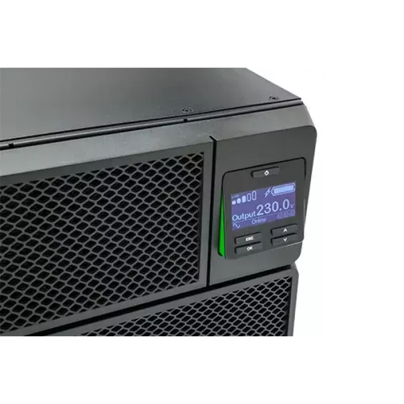 APC Smart-UPS On-Line SRT8KRMXLI - 8kW/VA, 6x C13 + 4x C19 + saída monofásica Hardwire, montagem em rack, NMC integrado