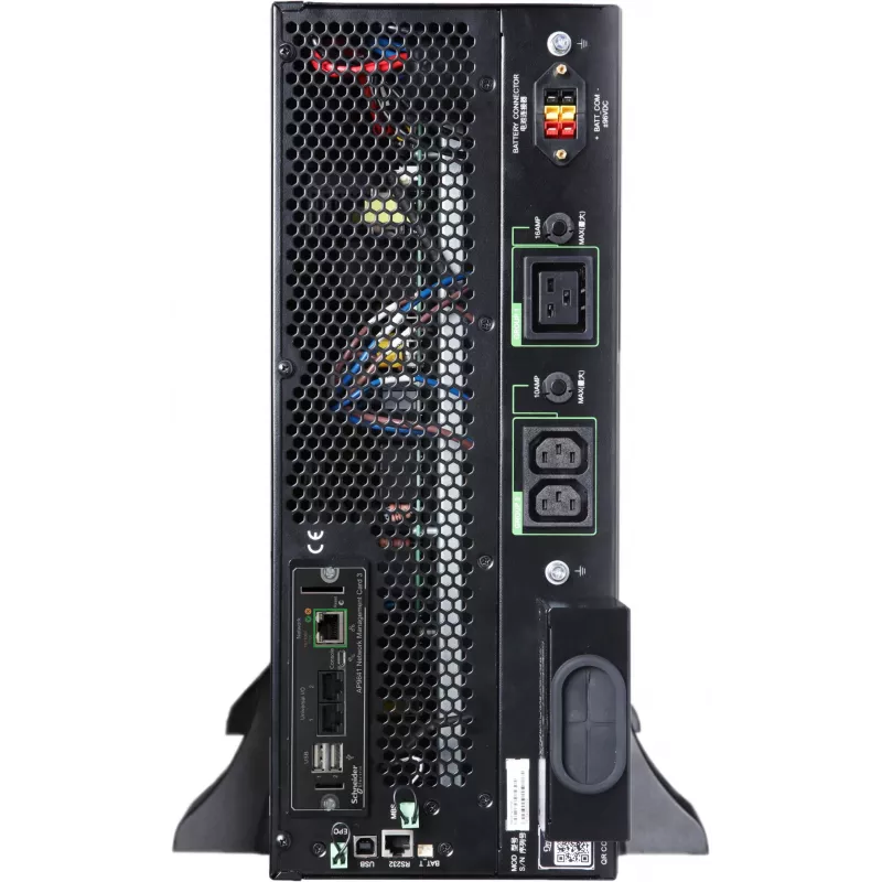 APC Smart-UPS On-Line, 5kVA/5kW, Rack/Tower, 230V, 2x IEC C13+1x IEC C19+ligação fixa de 3 condutores (H+N+E) saídas, placa de rede, sem kit de calhas
