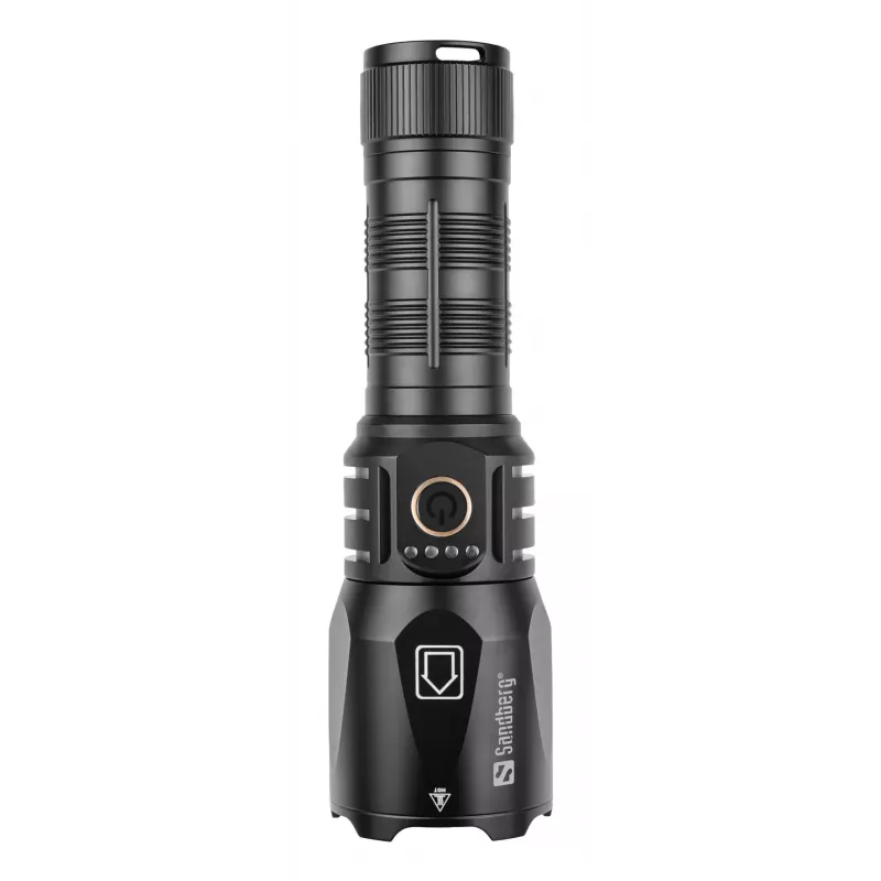 Sandberg Survivor Torch Powerbank 5000, lanterna de mão, preto, alumínio, IPX4, -30 – 40 °C, FCC, RoHS, UKCA, CE