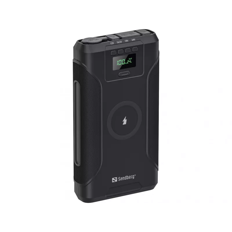 Sandberg Survivor Powerbank 7in1 76800, 76800 mAh, Lithium-Ion (Li-Ion), carregamento sem fios, 3,6 V, preto