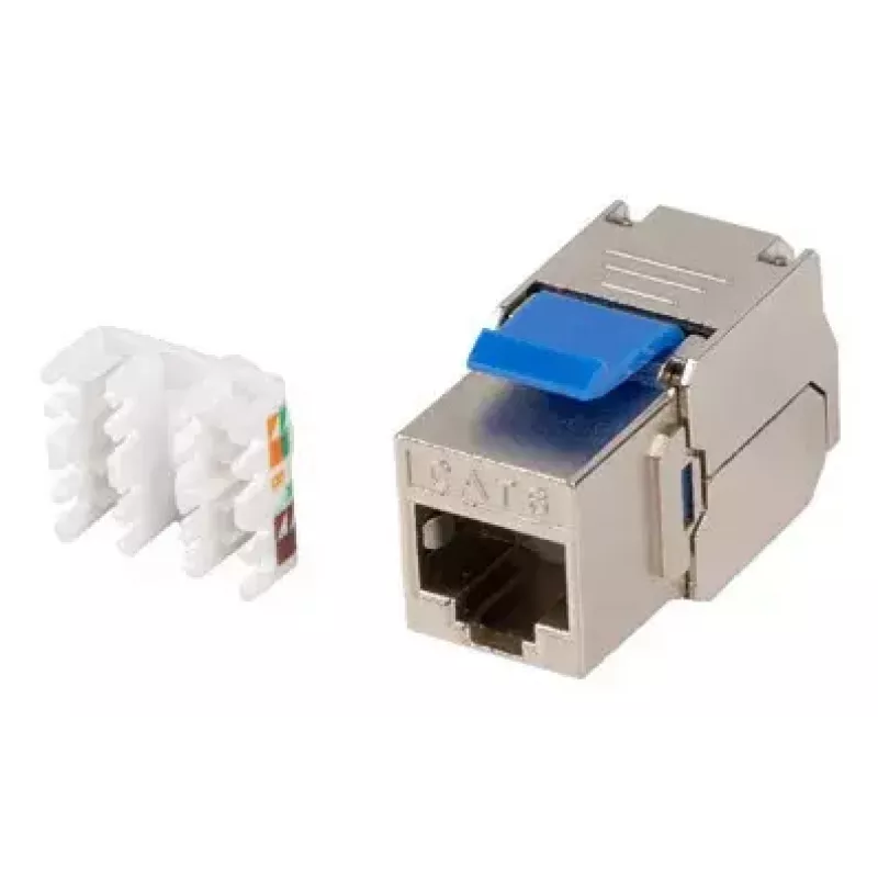 Módulo keystone Lanberg KSF6-4000, conector RJ-45 plano, azul-prateado