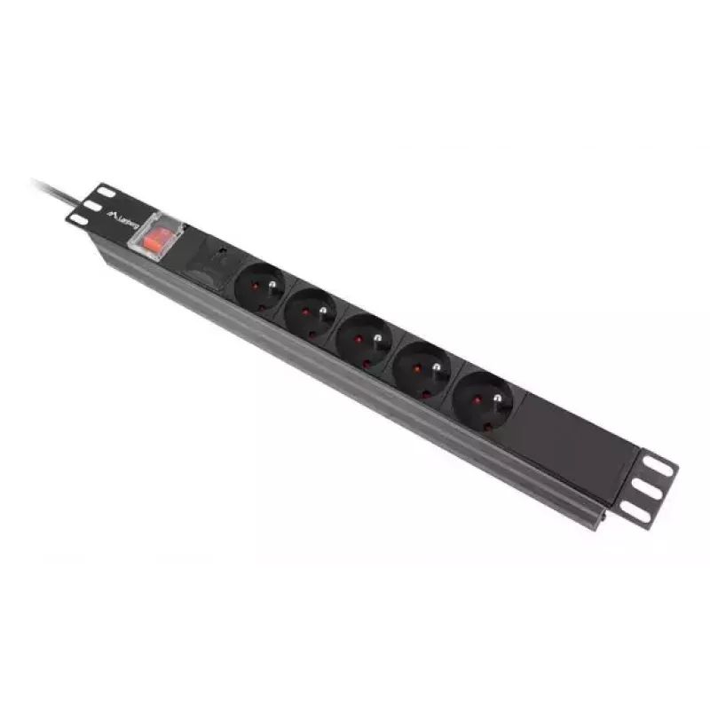 PDU Lanberg PDU-05E-0200-BK 5 tomadas AC 1U preto