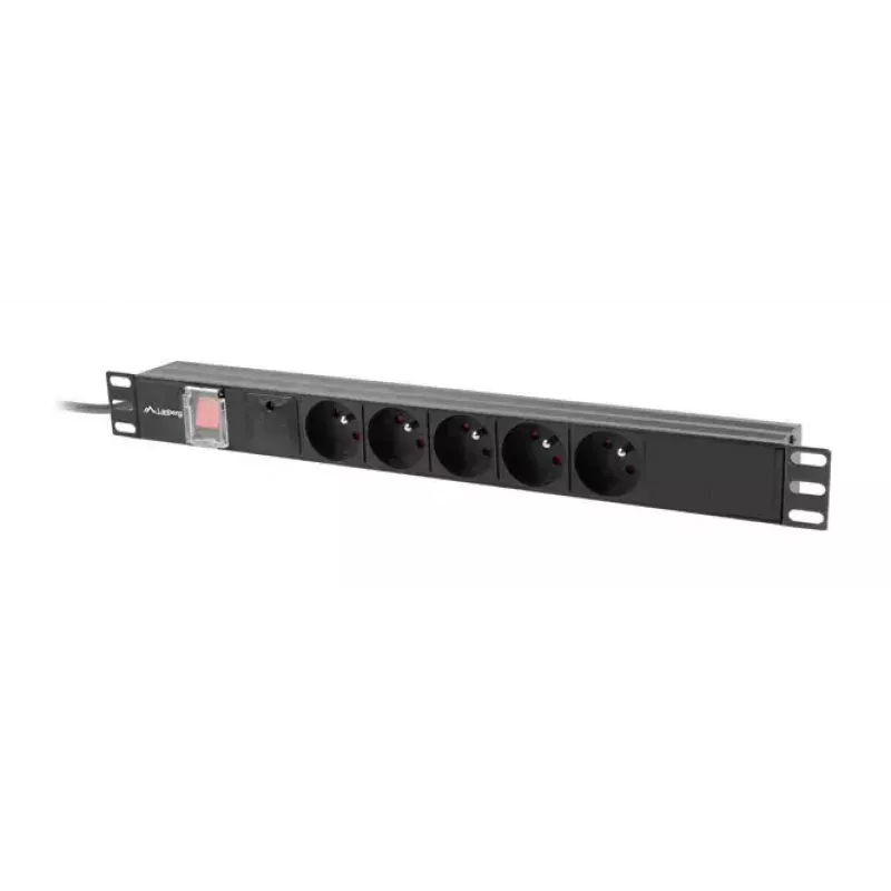 PDU Lanberg PDU-05E-0200-BK 5 tomadas AC 1U preto