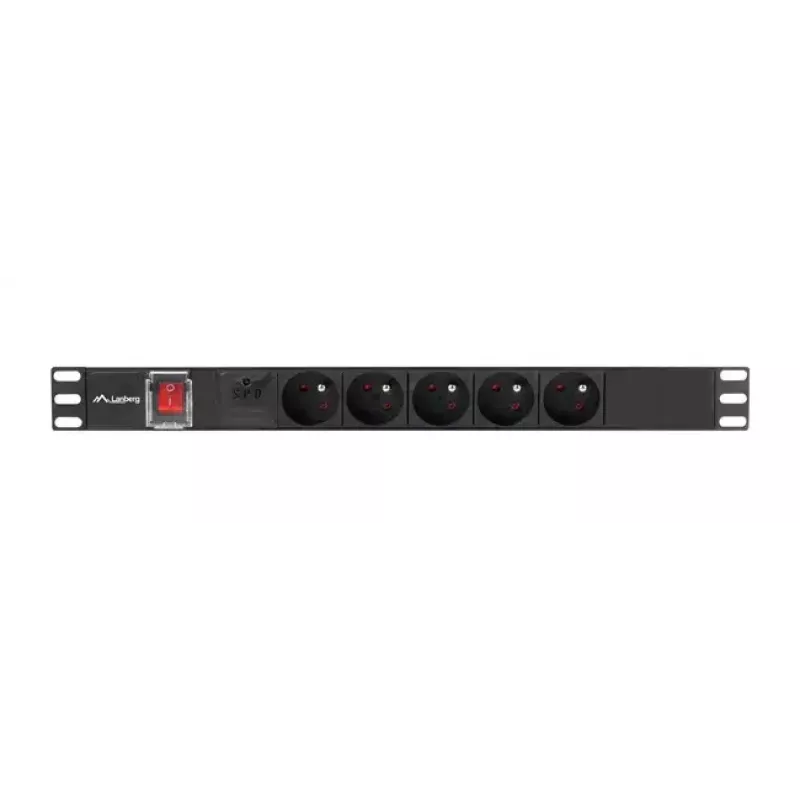 PDU Lanberg PDU-05E-0200-BK 5 tomadas AC 1U preto