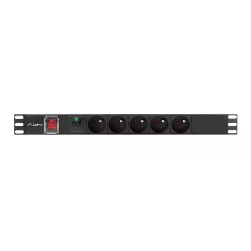 PDU Lanberg PDU-05E-0200-BK 5 tomadas AC 1U preto