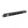PDU Lanberg PDU-05E-0200-BK 5 tomadas AC 1U preto