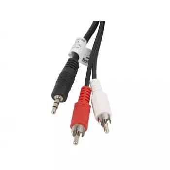 Cabo de áudio LANBERG 3,5 mm para 2×RCA macho, 5 m, preto