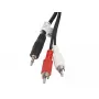 Cabo de áudio LANBERG 3,5 mm para 2×RCA macho, 5 m, preto