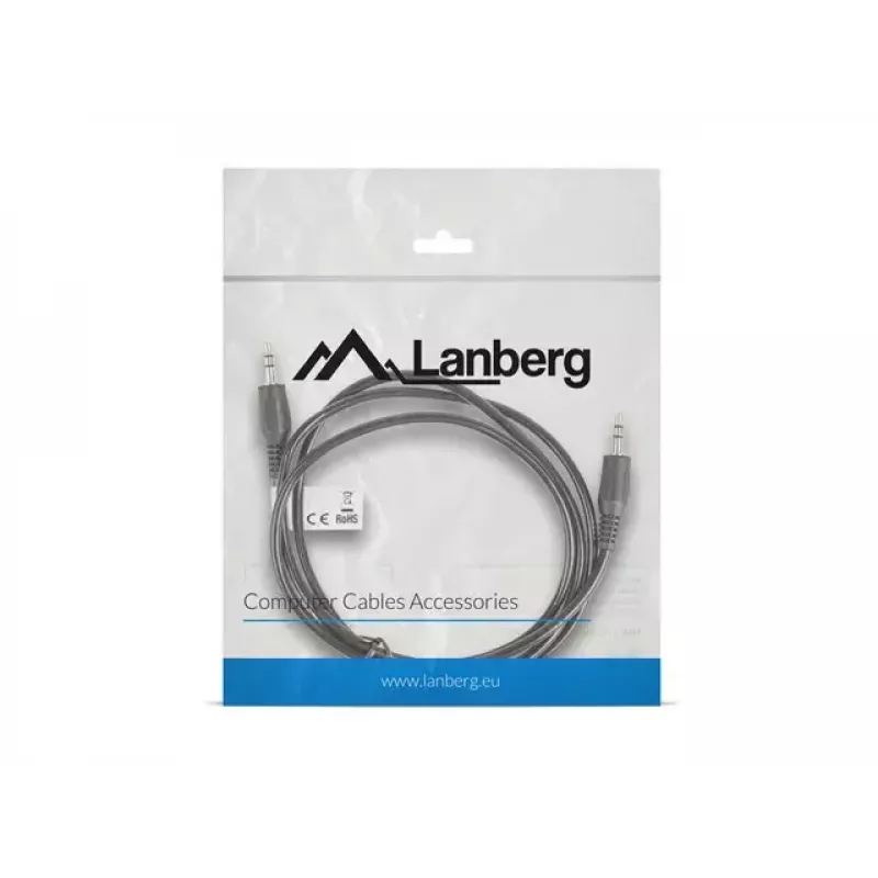 Cabo de áudio LANBERG 3,5 mm macho–macho 1,2 m preto