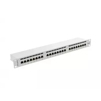 Patch panel Lanberg 24 portas 1U, Cat. 6, blindado, cinzento