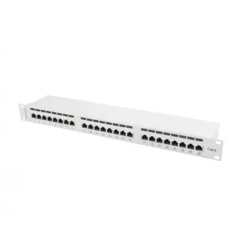Patch panel Lanberg 24 portas 1U, Cat. 6, blindado, cinzento