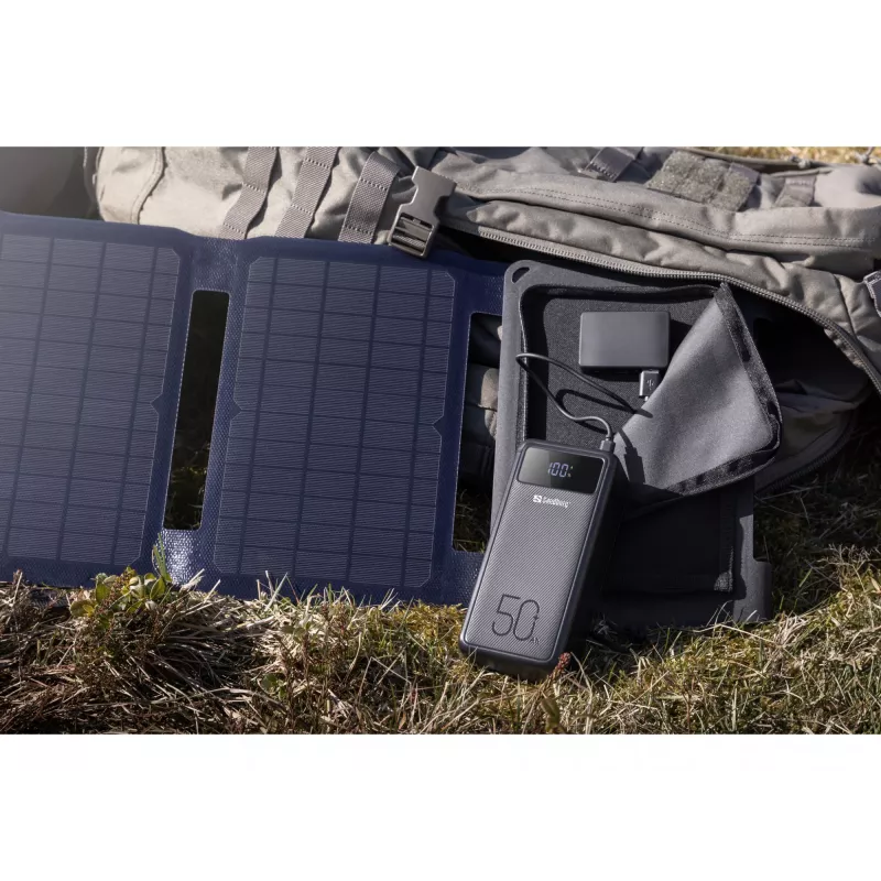 Carregador solar Sandberg 40W QC3.0+PD+DC, Exterior, Solar, Preto