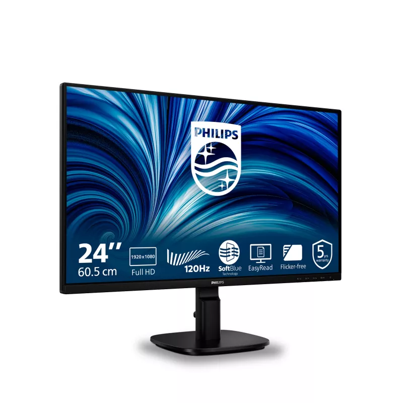 Monitor Philips 2000 series 24B2N2200/00 60,5 cm (23,8 polegadas) 1920 x 1080 píxeis Full HD LCD Preto