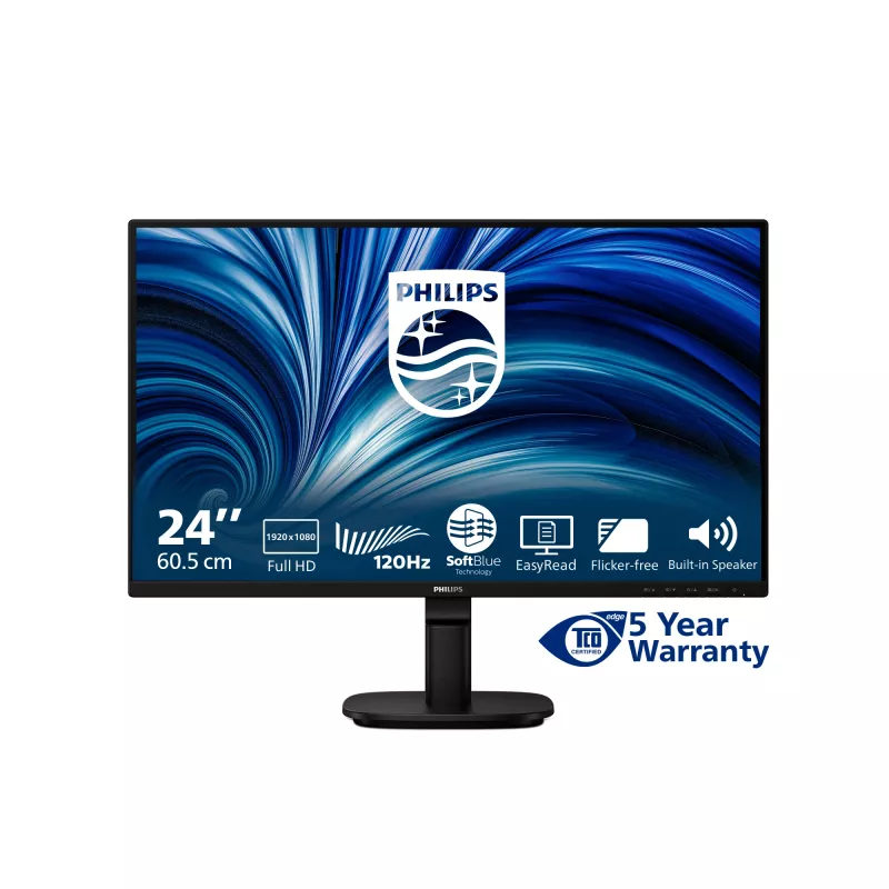 Monitor Philips 2000 series 24B2N2200/00 60,5 cm (23,8 polegadas) 1920 x 1080 píxeis Full HD LCD Preto