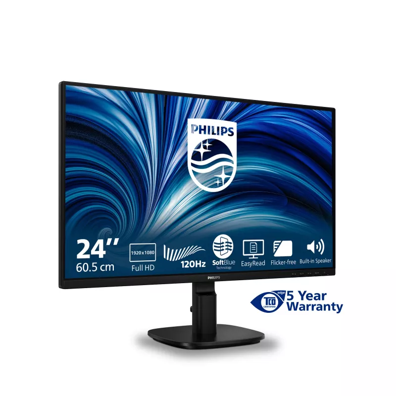 Monitor Philips 2000 series 24B2N2200/00 60,5 cm (23,8 polegadas) 1920 x 1080 píxeis Full HD LCD Preto