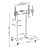 Suporte de parede/base para TV Techly ICA-TR68M 2,54 m (100 polegadas) Preto