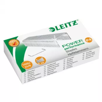 Agrafos Leitz Power Performance P4 24/8 caixa com 1000 unid., 24/8, 1000 agrafos, 24/8, aço, Leitz, 60 g